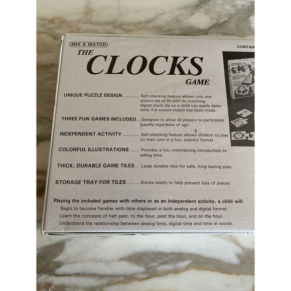 Smethport Mix & Match Clocks Game Self Correcting Educational Toy Ages 4+ - Picture 5 of 5